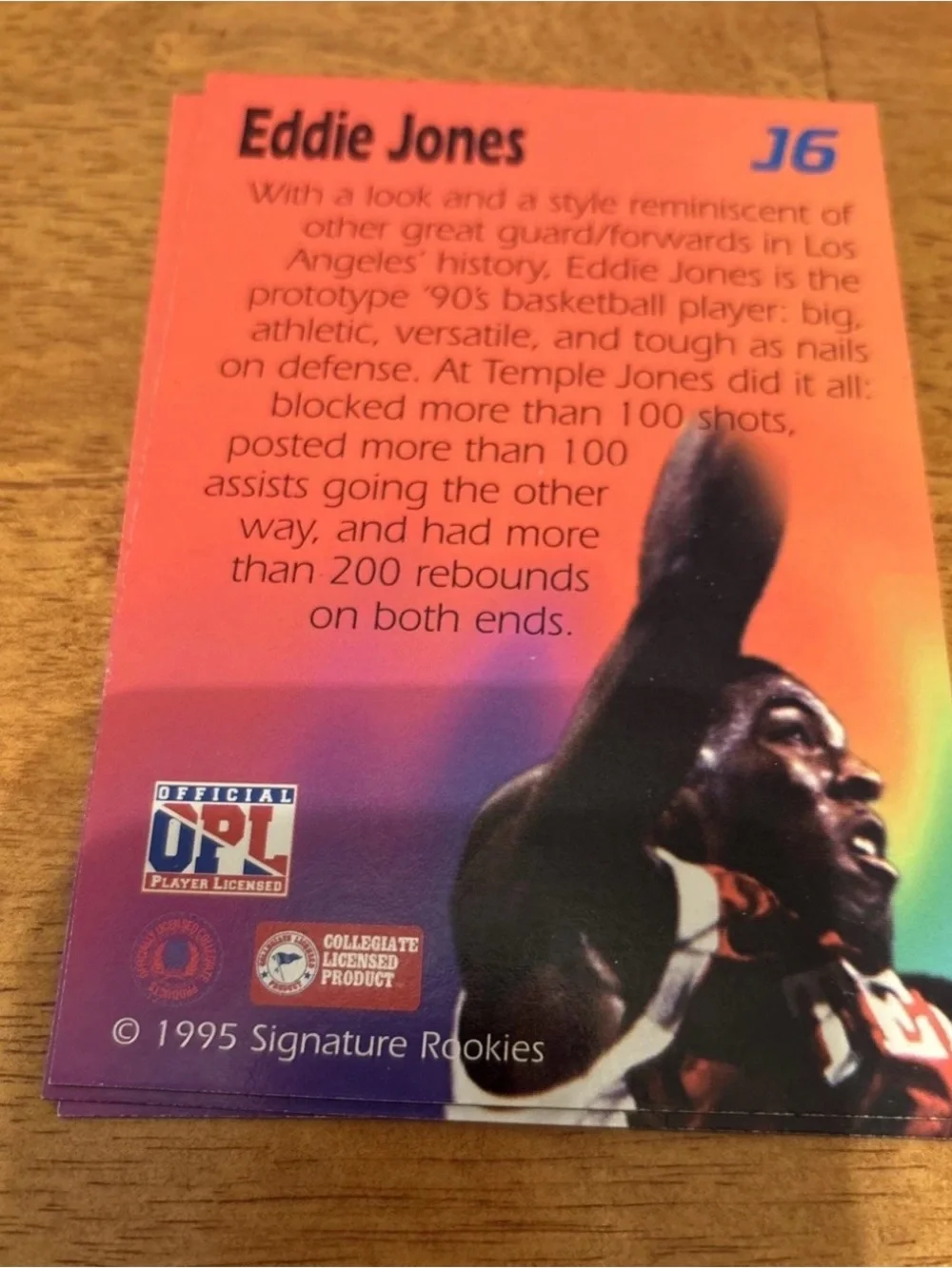 1995 Signature Rookies Bonus Promo Eddie Jones Rookie Card Foil #J6 1 Of 3,300